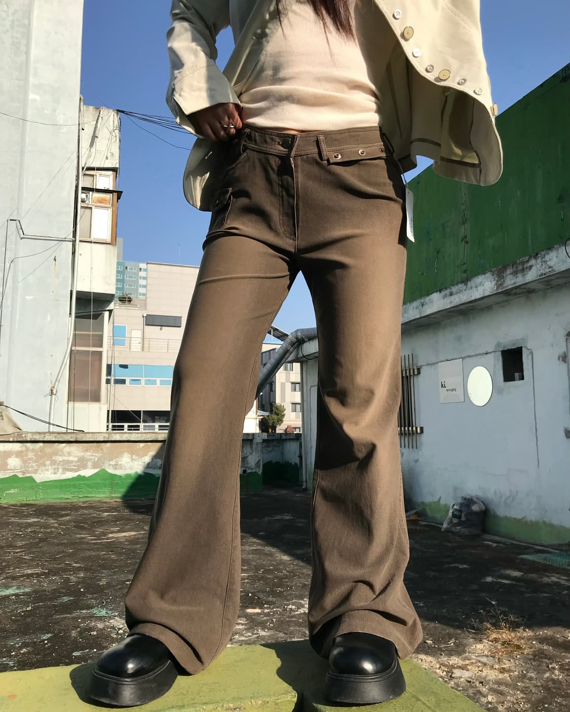 브라운 와이드 팬츠 상품이미지1