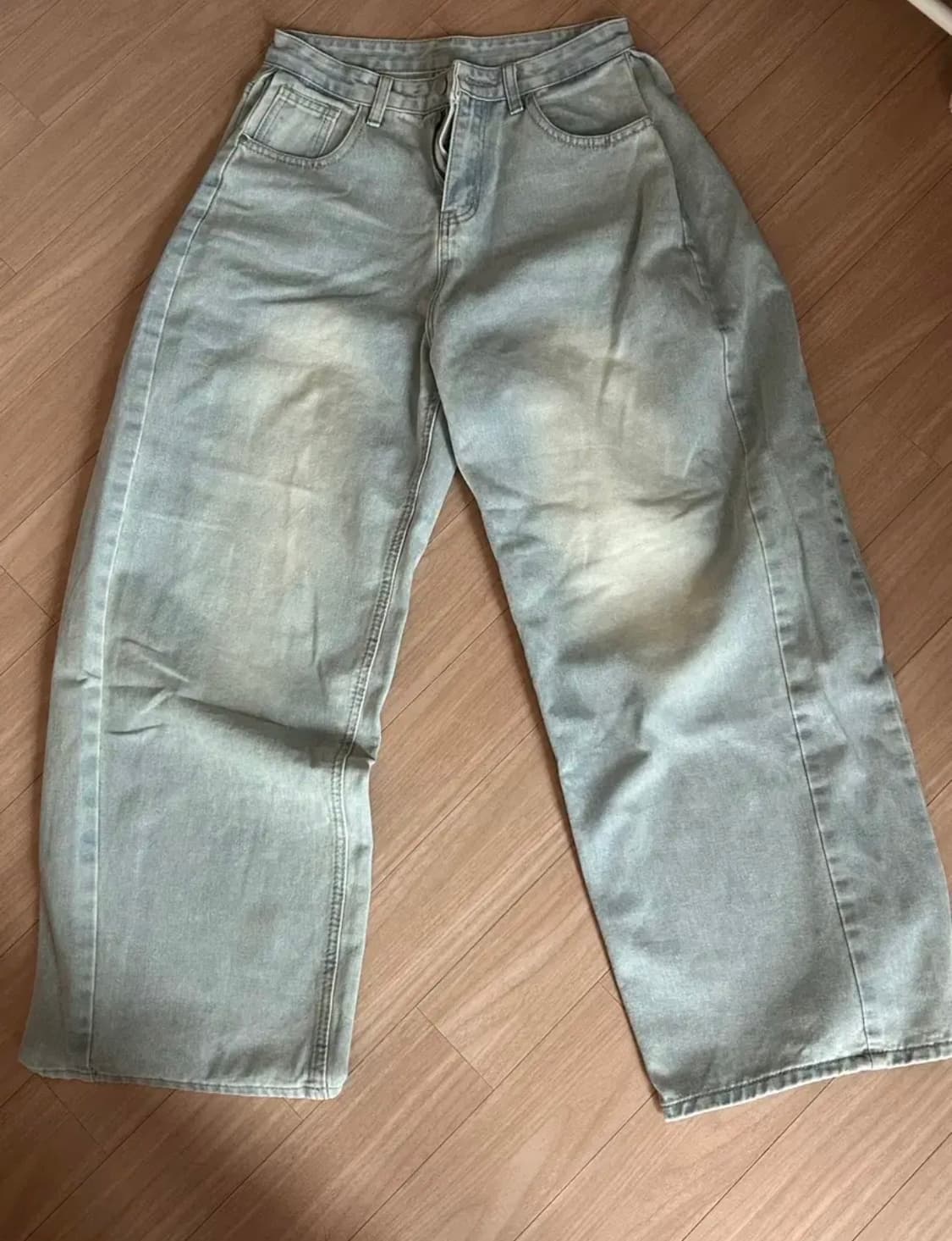 락트개러지 벌룬핏 사이드 핀턱 와이드 데님팬츠 상품이미지2