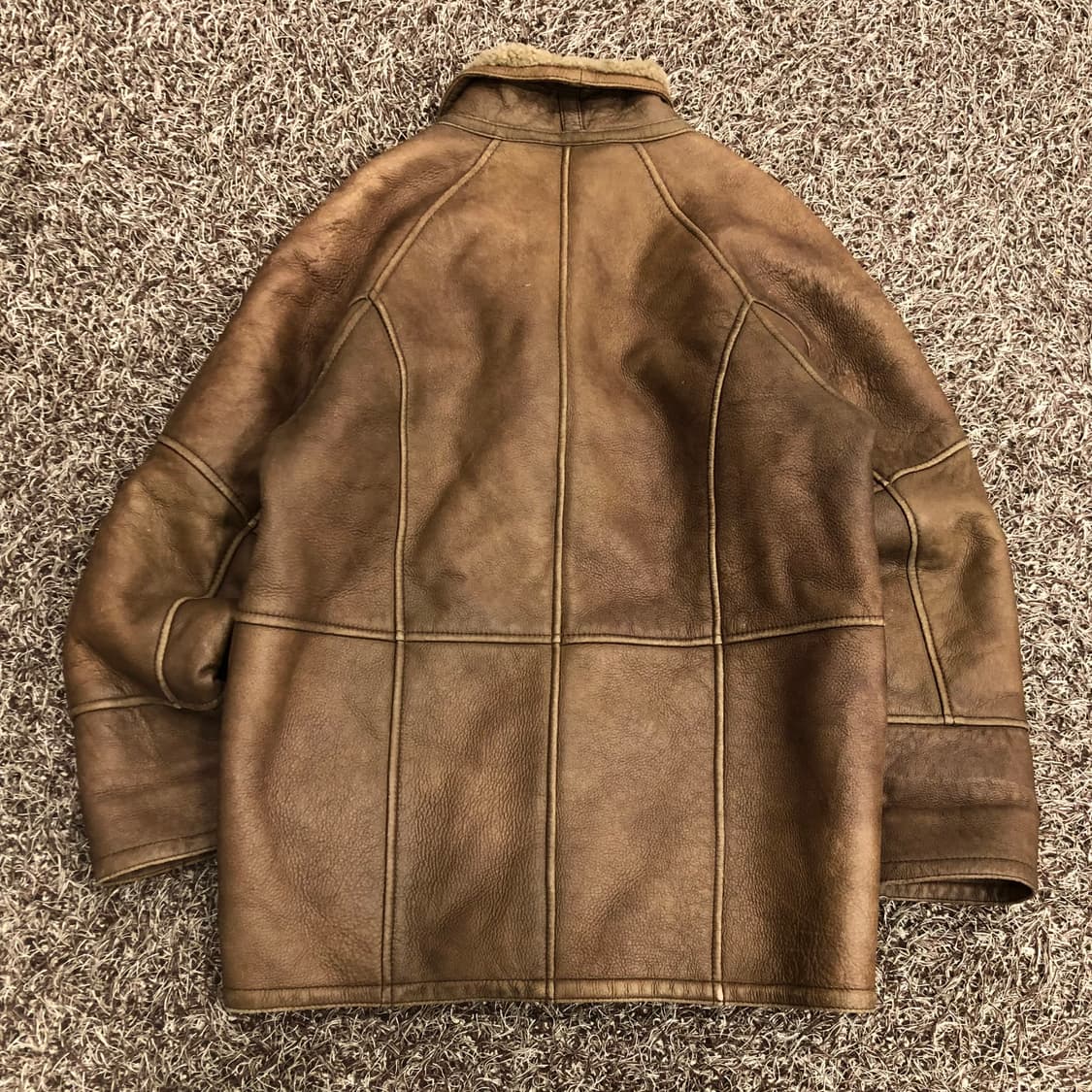 Terralam 빈티지 양가죽 양털 브라운 레더 가죽 무스탕 자켓 상품이미지5