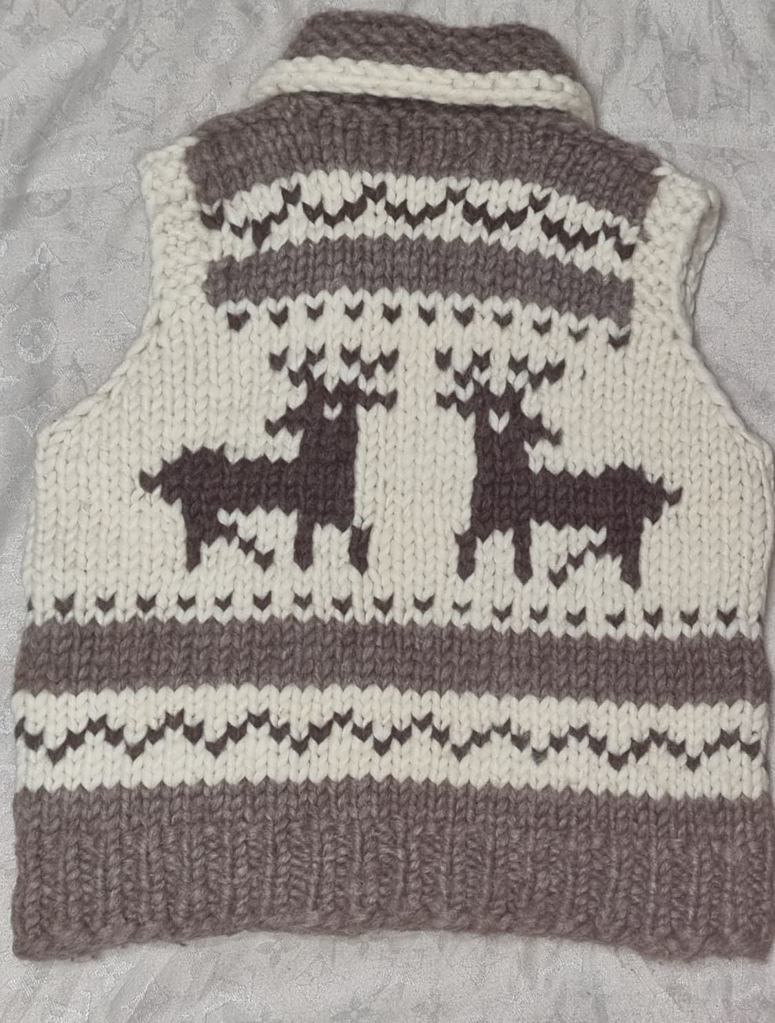 코위찬 사슴 패턴 니트 조끼 상품이미지2