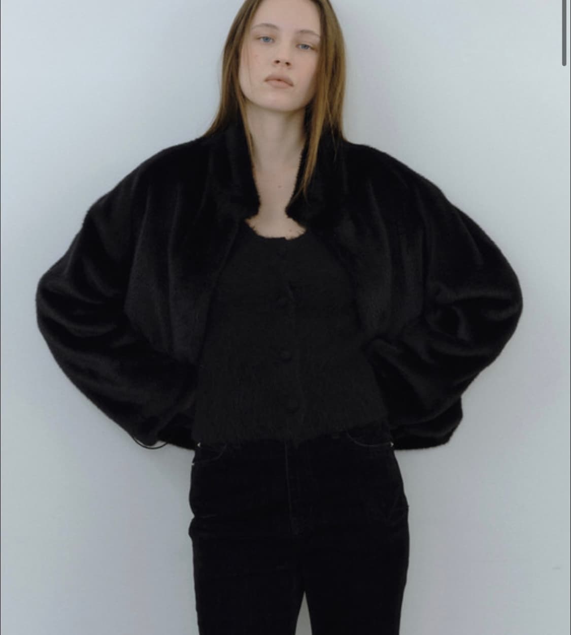 Ore ria fur jumper black (오어 리아 퍼 점퍼 블랙) 상품이미지1