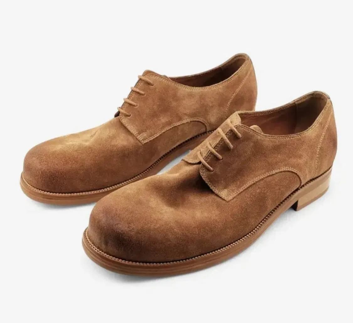 야세 우든 스웨이드 더비 슈즈 베이지 상품이미지1