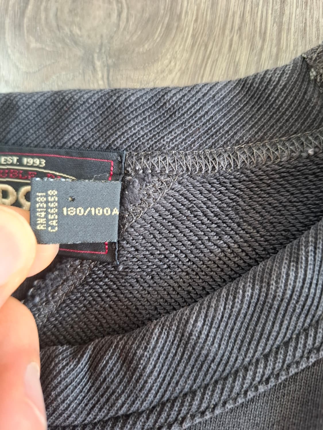 RRL 더블알엘 가먼트다이드 프렌치테리 맨투맨 스웨트셔츠 블랙 상품이미지3