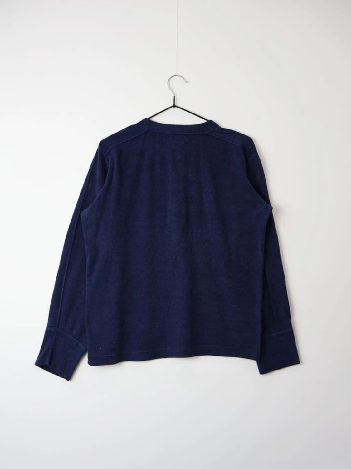 JPN Navy Henley Long Sleeve T-Shirt 상품이미지4