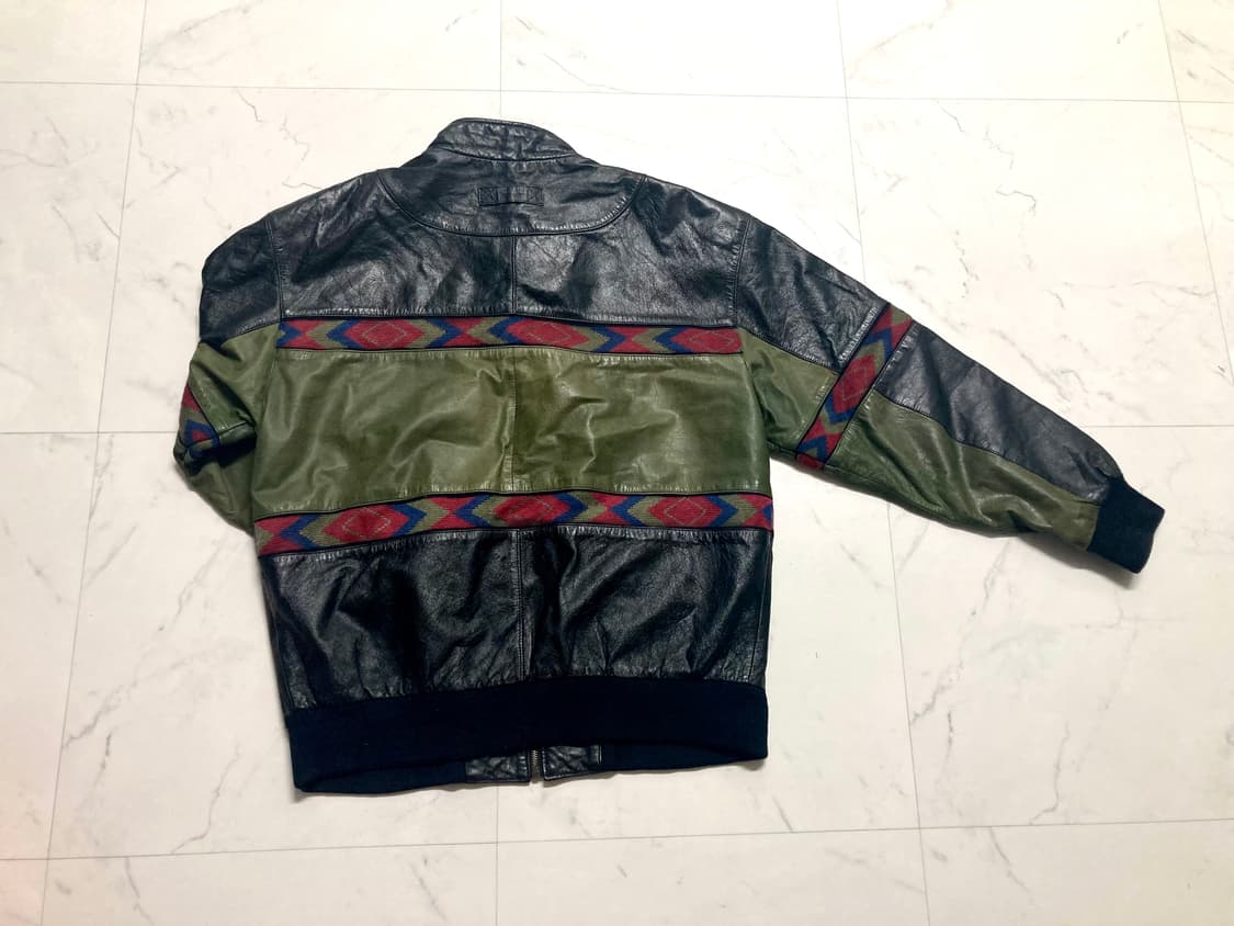90s 아들러 나바호 리얼 레더 봄버 가죽 자켓 105-110 상품이미지2