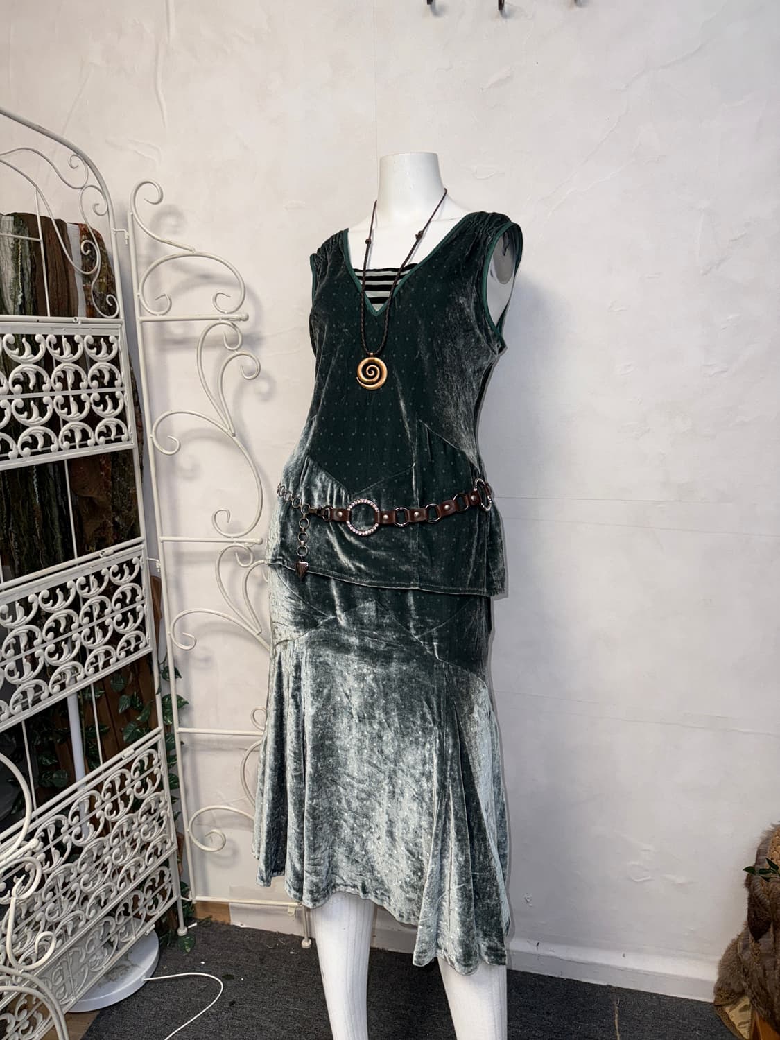 Marc Jacobs green velvet silk dot setup 상품이미지3