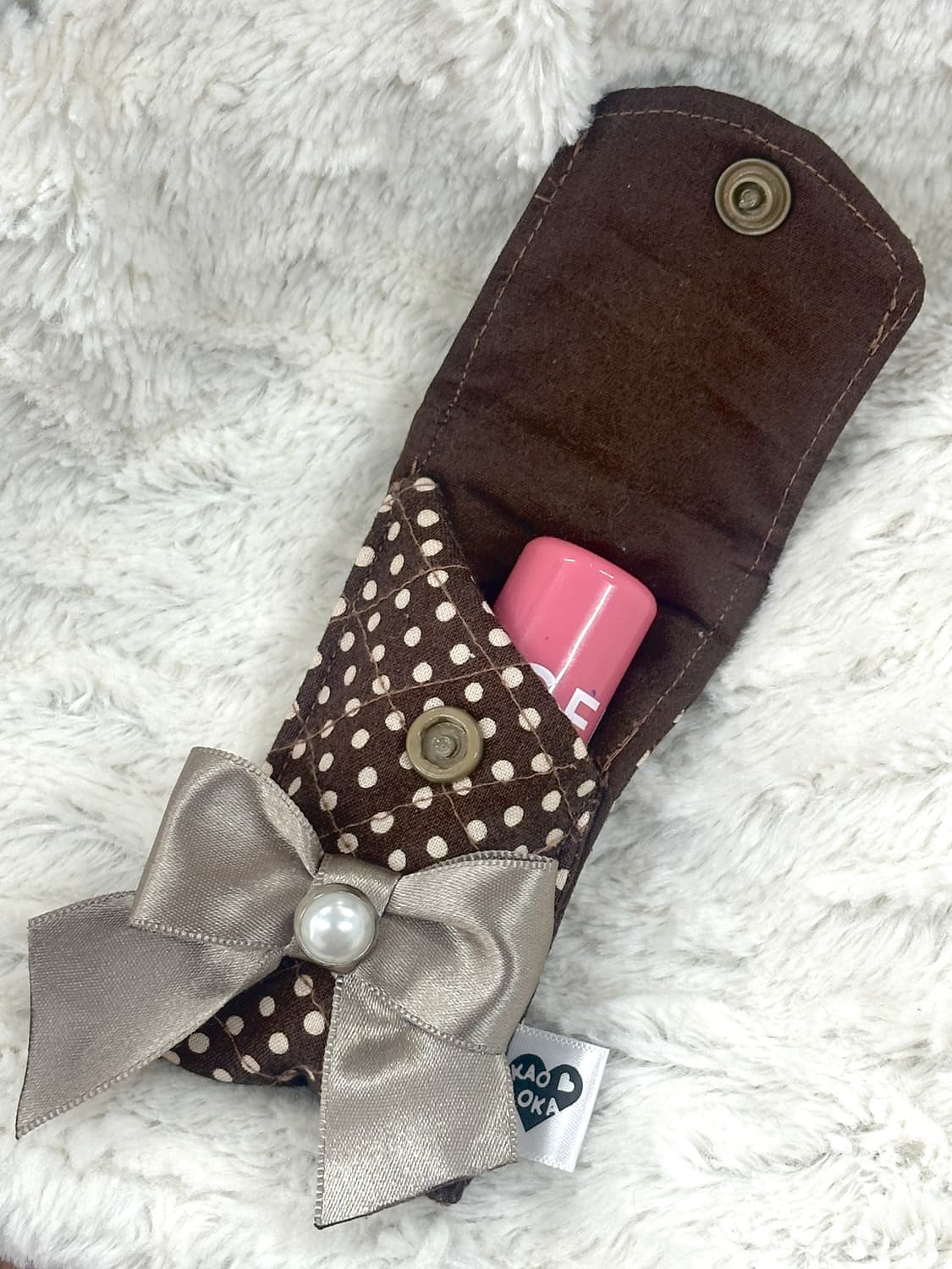 카오오카 자체제작 립밤 케이스 소품 도트 양산형 모리 라떼갸루 키링 상품이미지2