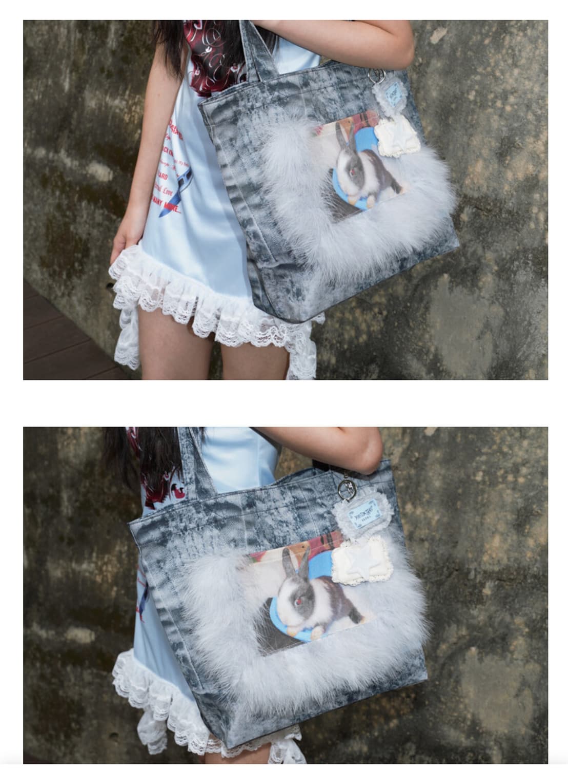 새상품) 혼쿄 플러피 베이비 래빗 빅 토트백 상품이미지5