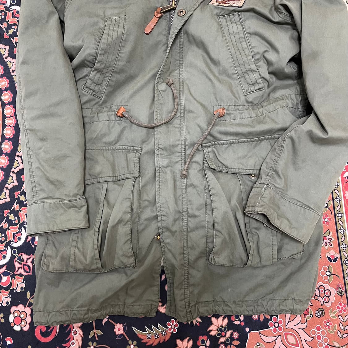 지프 와펜 포인트 퍼안감 후드 야상 점퍼 FREE 상품이미지6