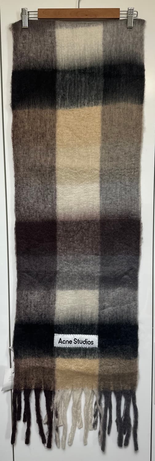 아크네 스튜디오 체크 모헤어울머플러 브라운 남여공용 상품이미지3
