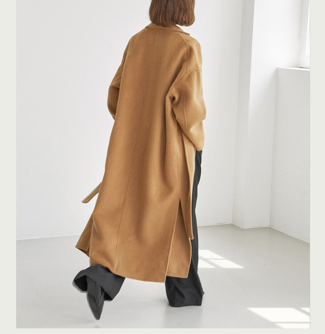 캐시미어 로브 핸드메이드 코트 카멜.56만원 상품이미지3