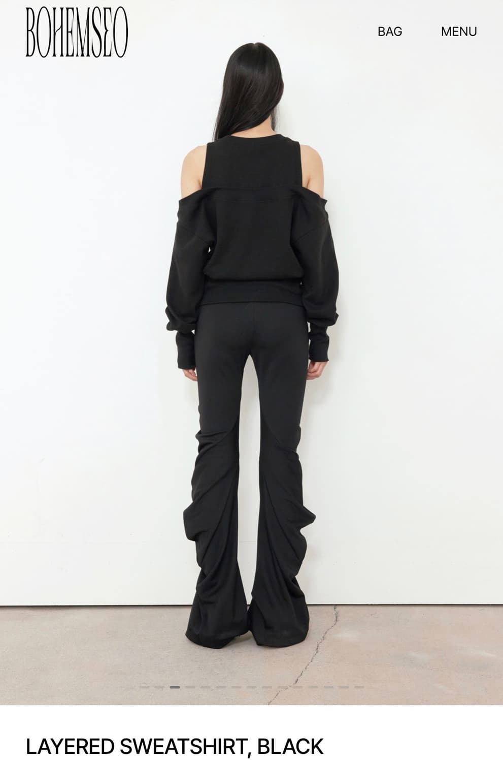 보헤미안서울) Layered Sweatshirt BK F 상품이미지2