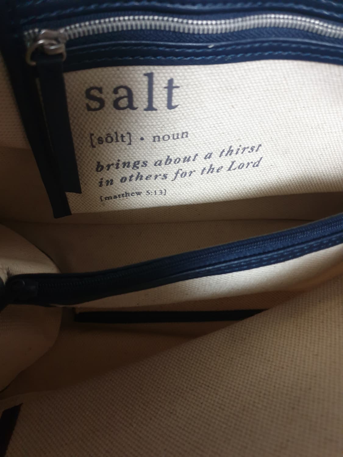 사라발렌테 캔버스 도트백 (크림,네이비) 상품이미지3