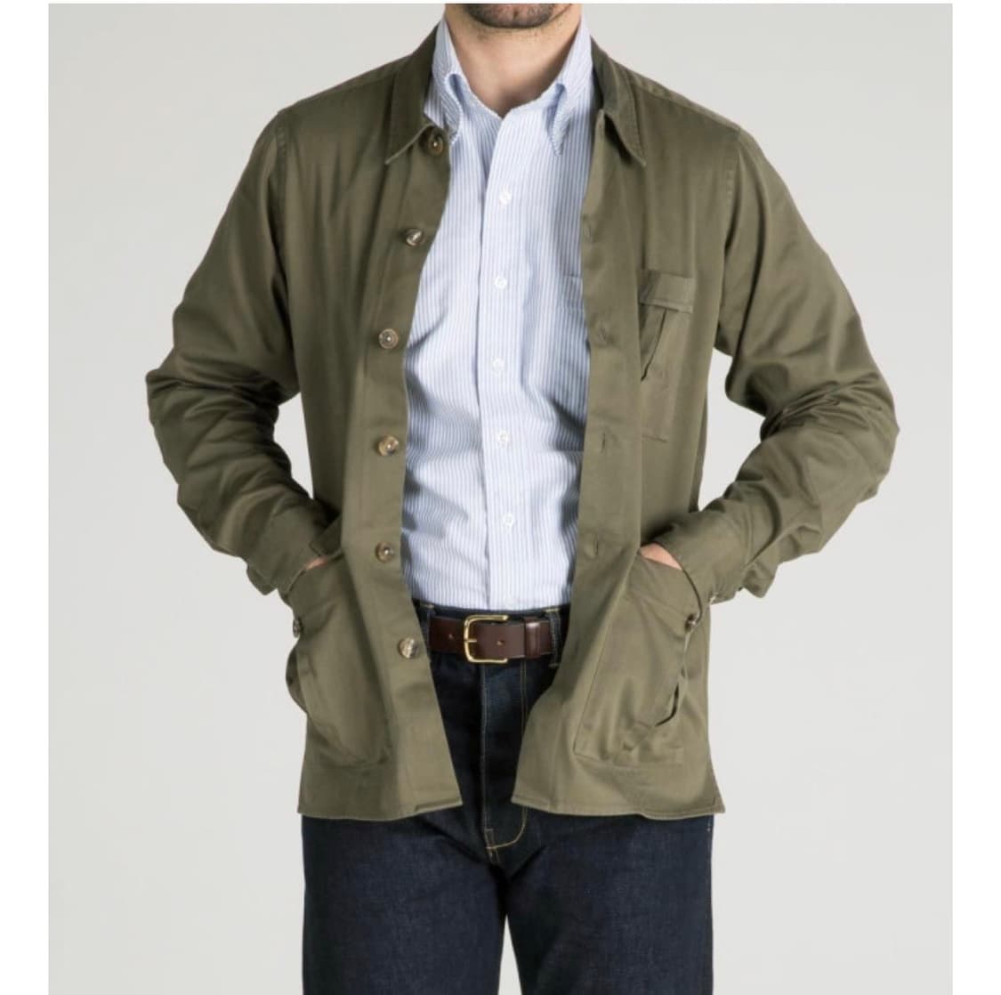 Drake's 드레익스 오버셔츠 자켓 (카키) 상품이미지7