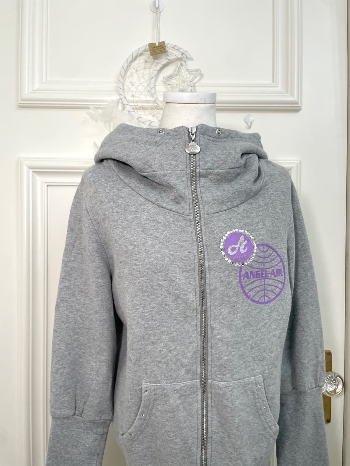 gray stone lettering point sleeve rib ho 상품이미지5