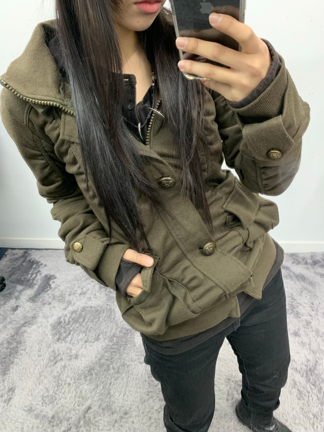 밀리터리 셔링 자켓 상품이미지1
