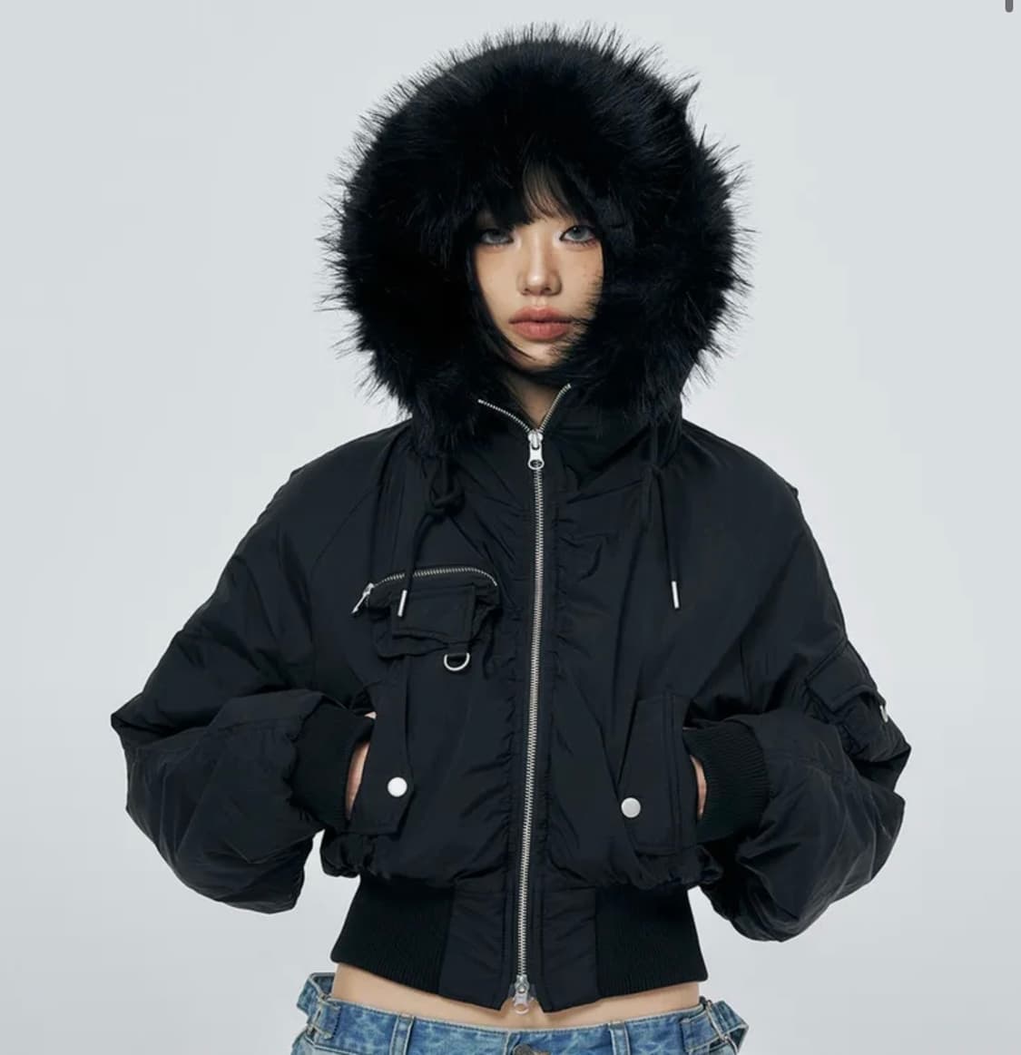 스키즘인듀싱 후드 퍼 자켓 상품이미지1