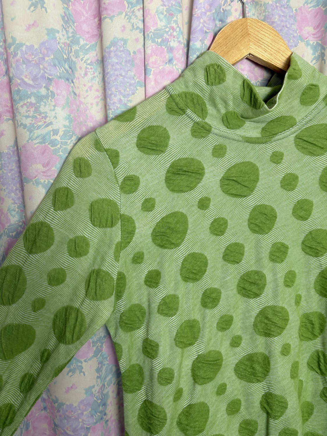 연두 도트 목폴라 티셔츠  상품이미지7