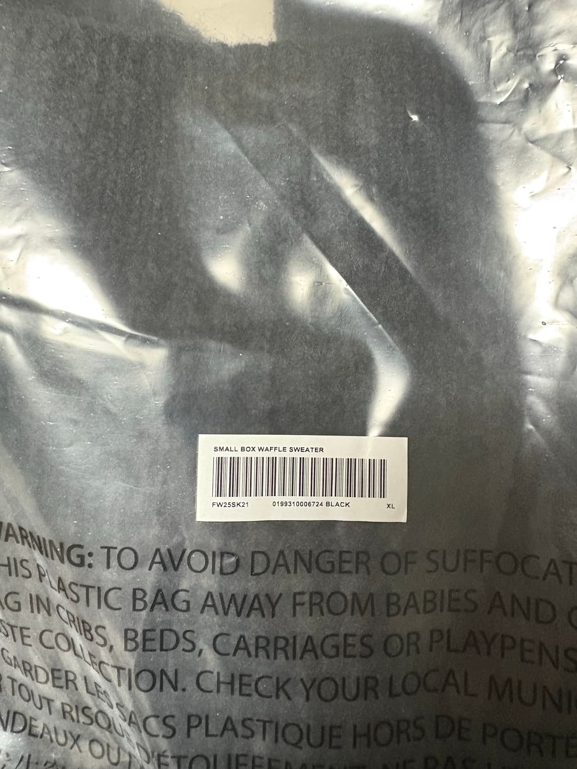 (새상품!) 25fw 슈프림 와플 니트 블랙 XL   상품이미지4