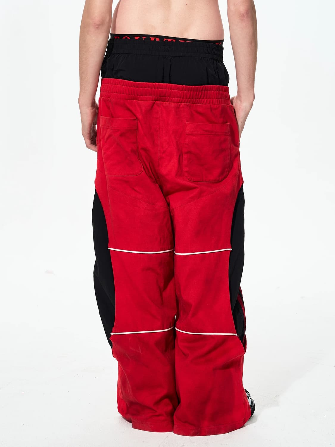 Three-Striped Faux Two Piece Waisedpants 상품이미지3