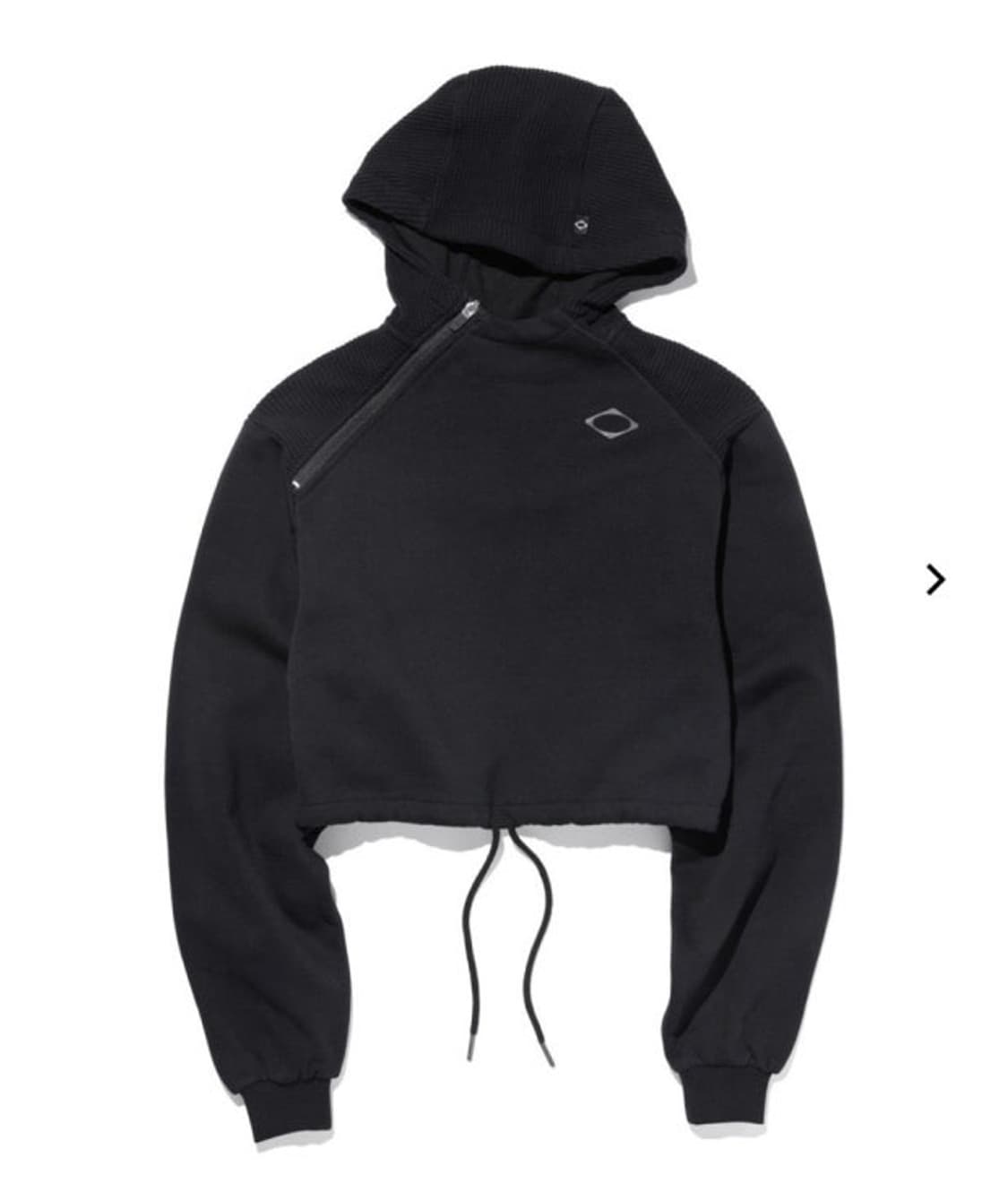  미스치프 CROPPED SIDE ZIP HOODIE-BLACK 상품이미지1
