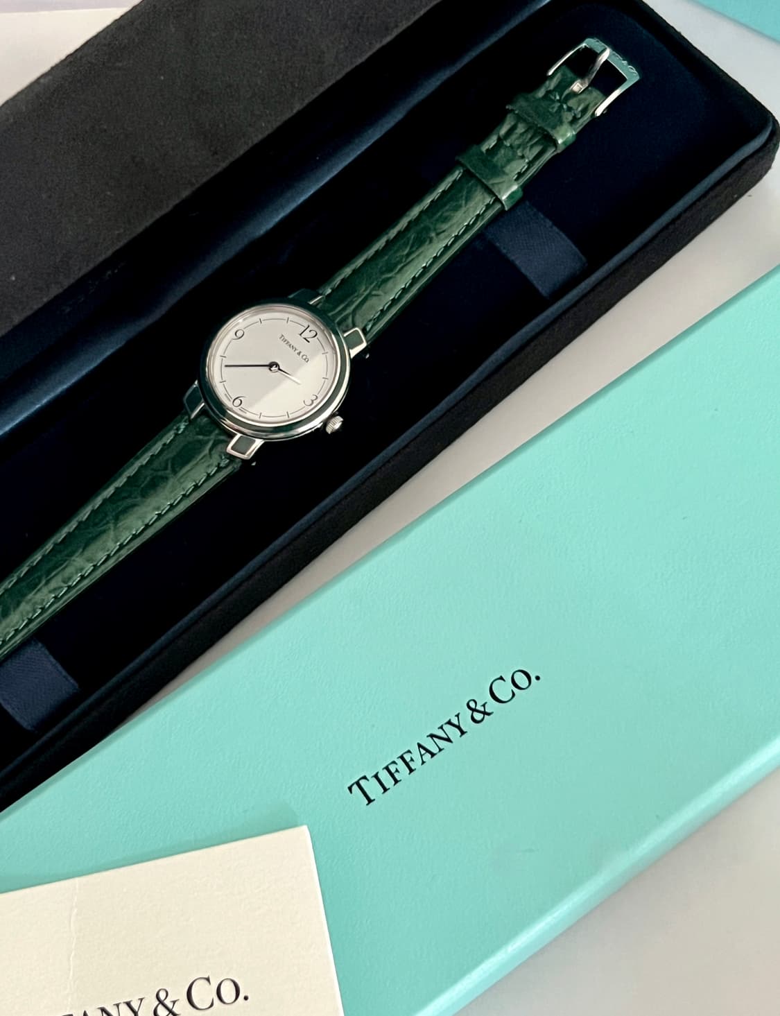 Tiffany&Co 라운드 그린 베젤 티파니 앤 코 빈티지 시계 상품이미지8