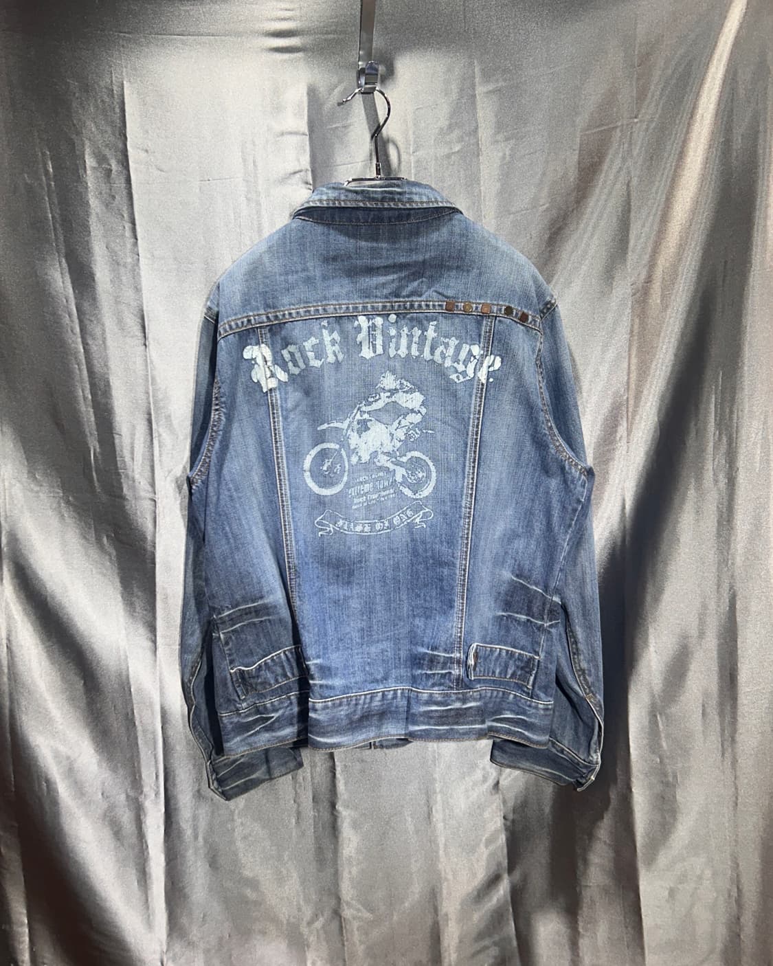 M ONG JEANS  빈티지 페이딩 블루 데님 자켓 상품이미지4