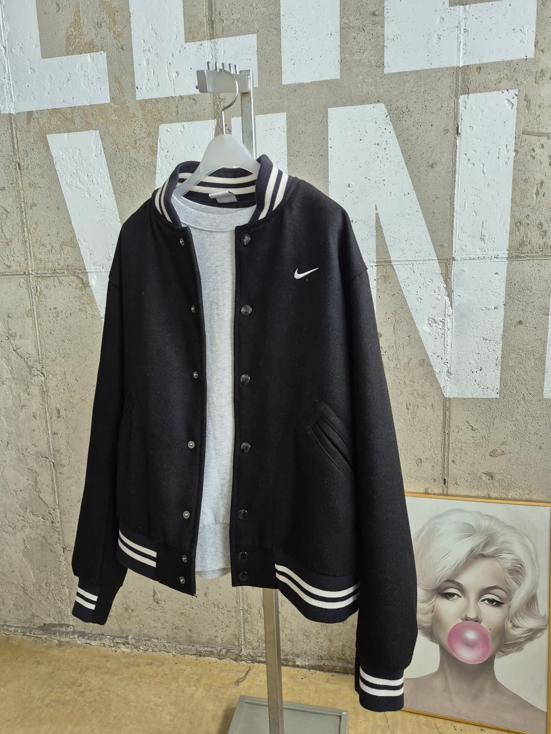 나이키 블랙 바시티 자켓(S 상품이미지3