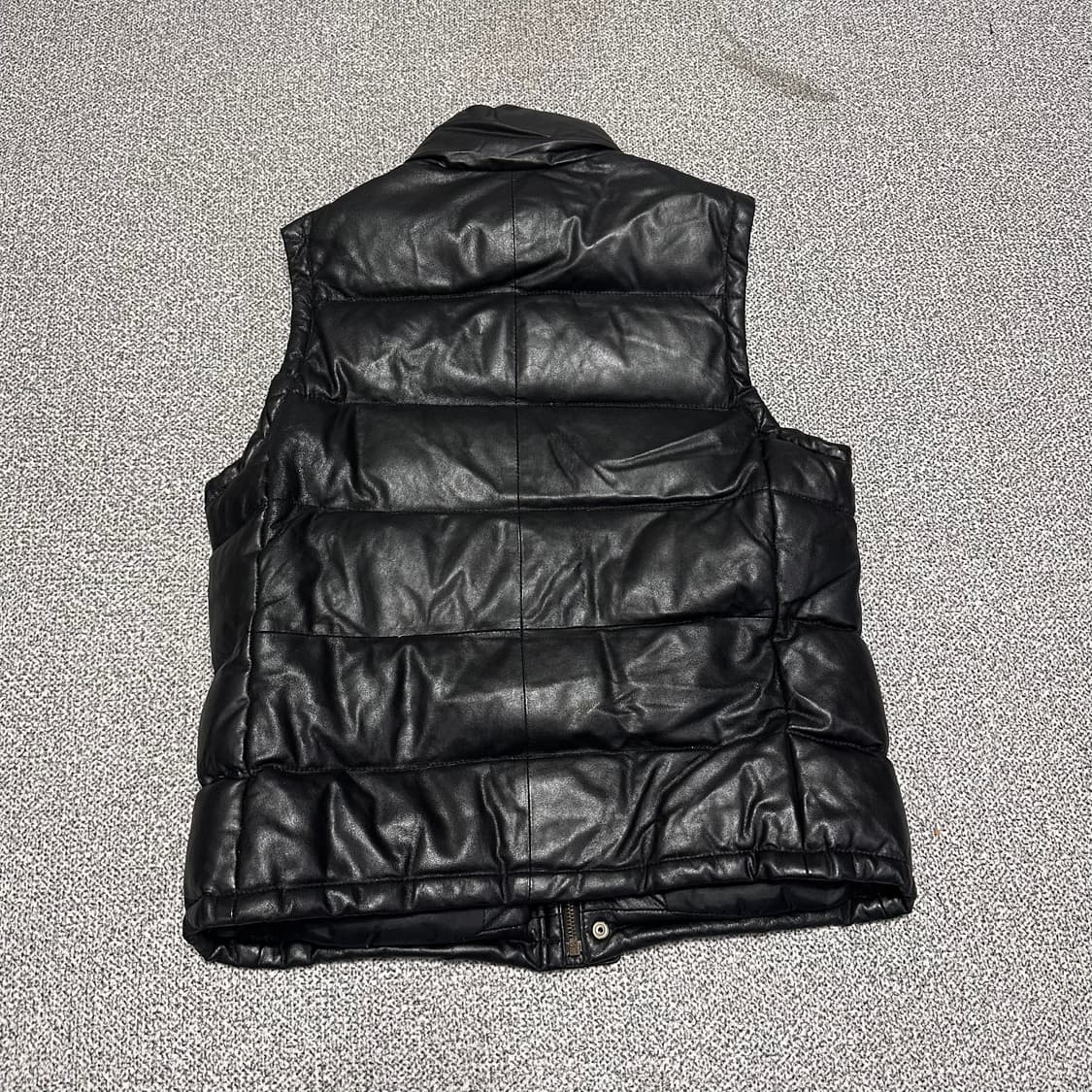 빈티지 레더 패딩 조끼 상품이미지3