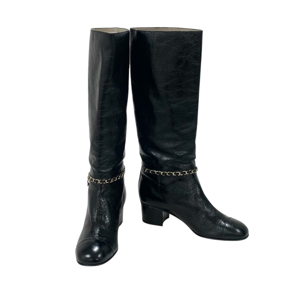 샤넬 CC로고 체인 장식 참 레더 롱 부츠 G35006 상품이미지4