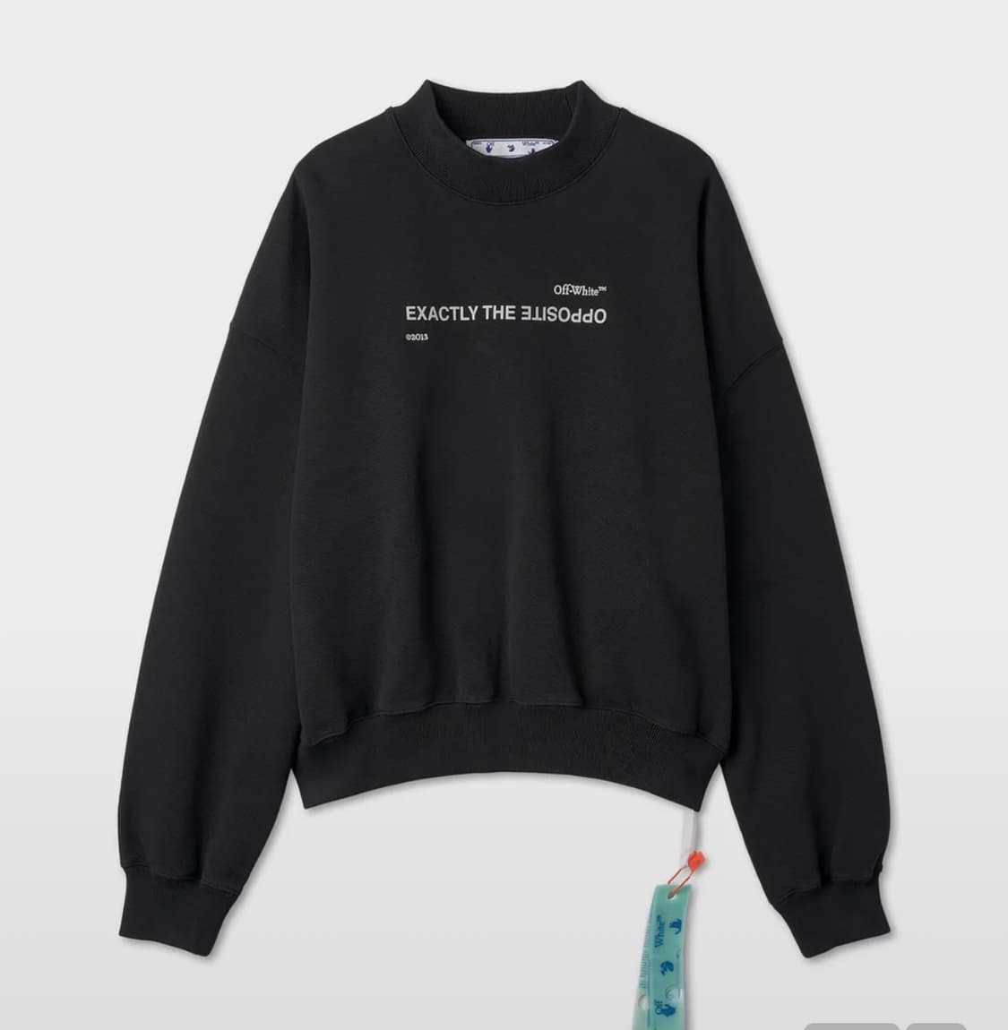 오프화이트 슬로건 프린트 맨투맨 블랙 L 새상품 상품이미지1