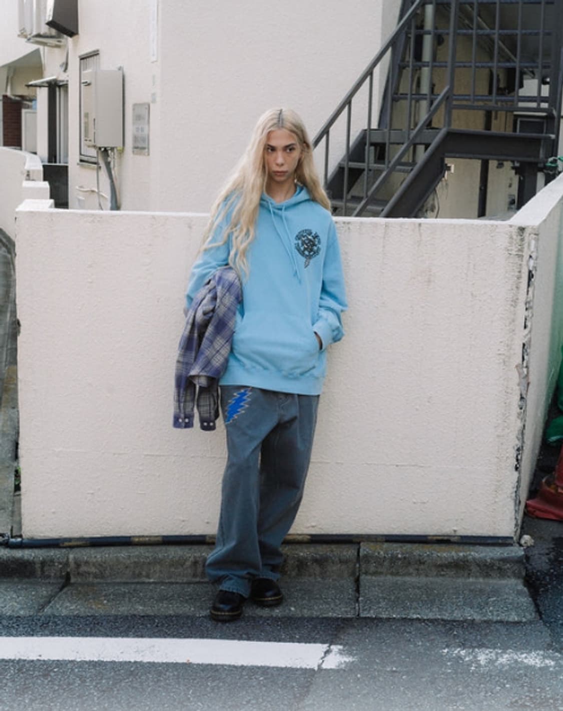 디스이즈네버댓 디네댓 그레이트풀데드 gd 릴렉스드 데님 팬츠 블루 L 상품이미지3