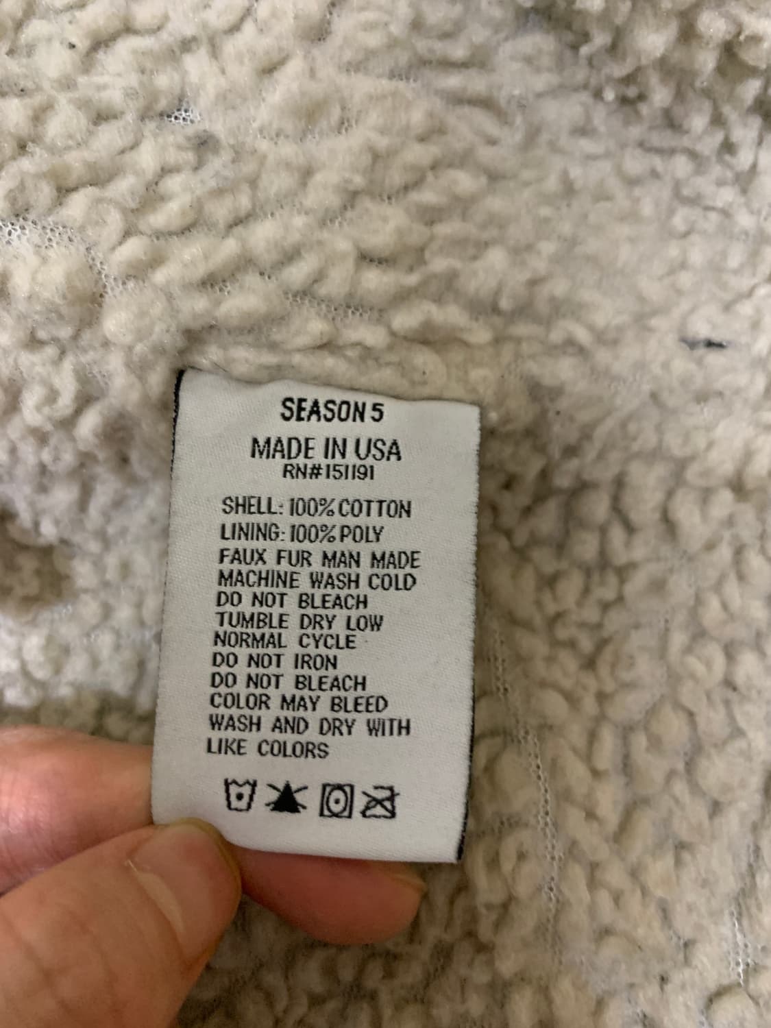 [XS] 이지 시즌5 쉐르파 자켓 잉크 상품이미지4