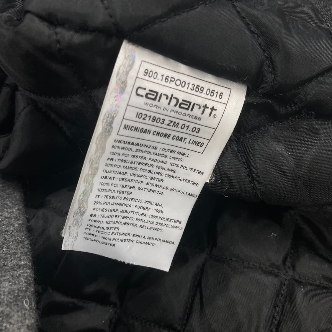 칼하트 차콜 컬러 미시건 울 초어 자켓 상품이미지4