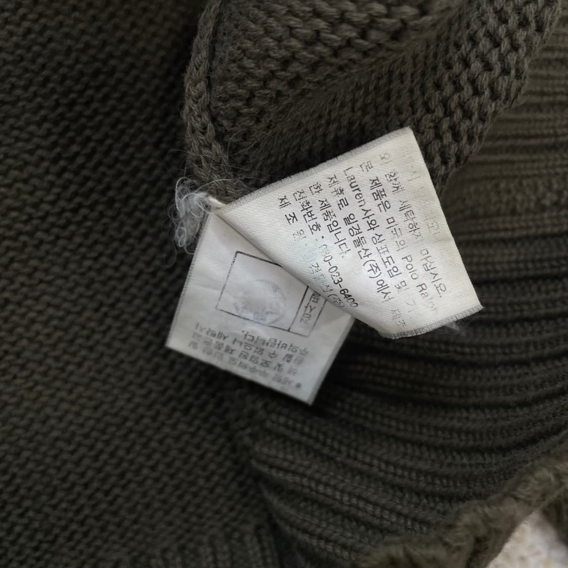 폴로 랄프로렌 코튼 브이넥 가디건 카키 상품이미지4