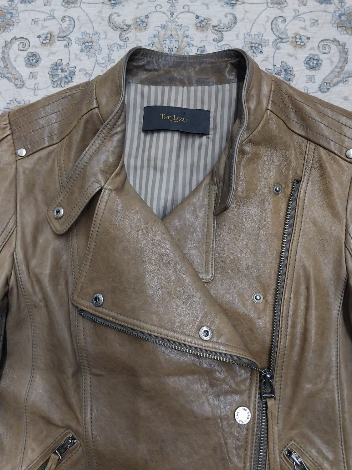 더아이잗 브라운 양가죽 라이더 자켓 상품이미지2