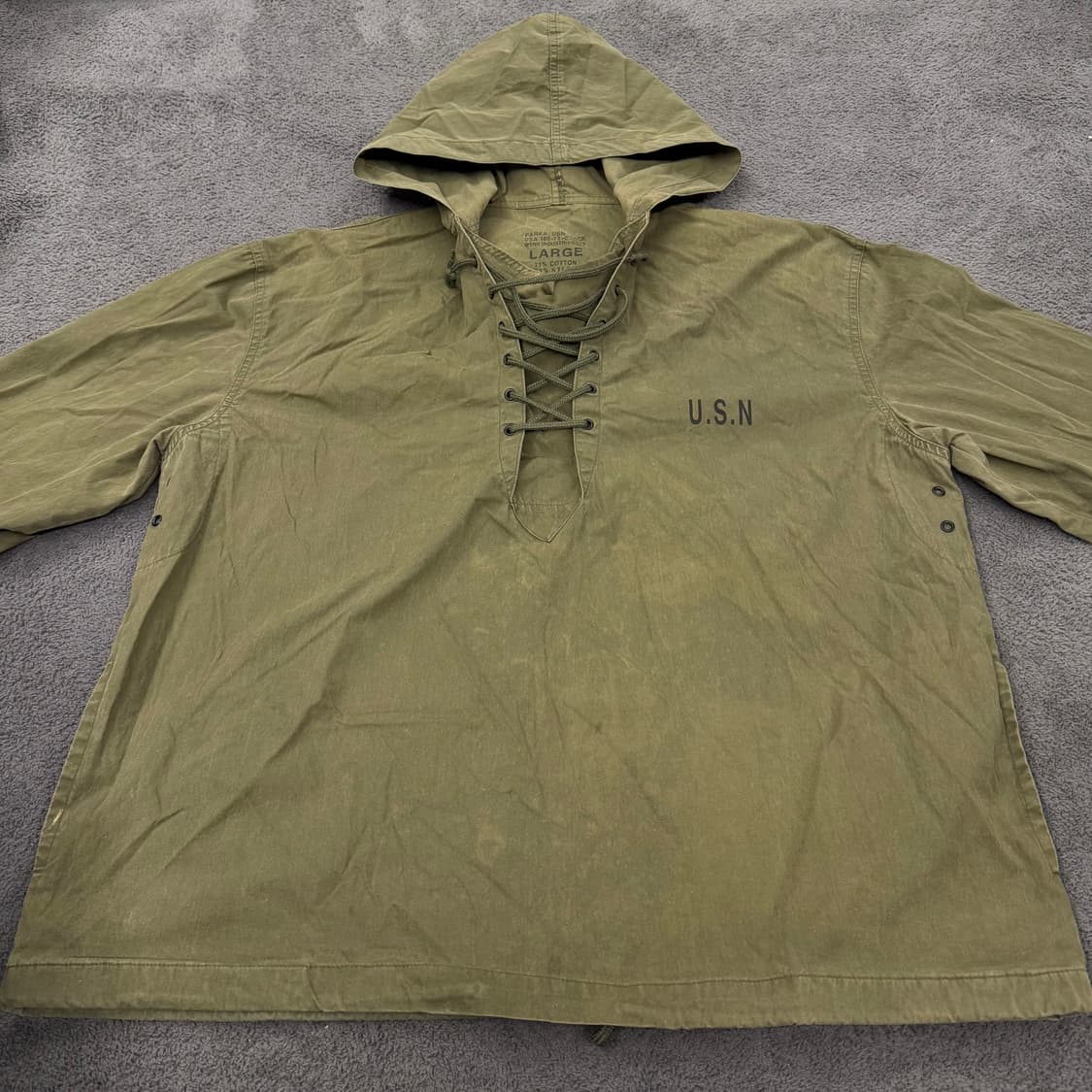 [ L ] 70s 밀리터리 미해군 USN 덱파카 상품이미지3