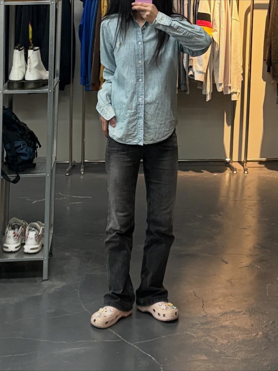 폴로랄프로렌 클래식핏 라이트워싱데님 셔츠 A2805 상품이미지1