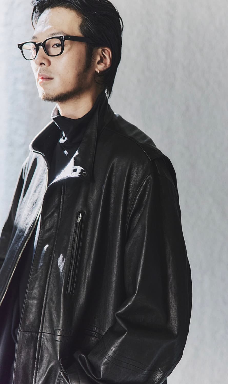 유스 레더 하이넥 하프 코트 L 상품이미지4