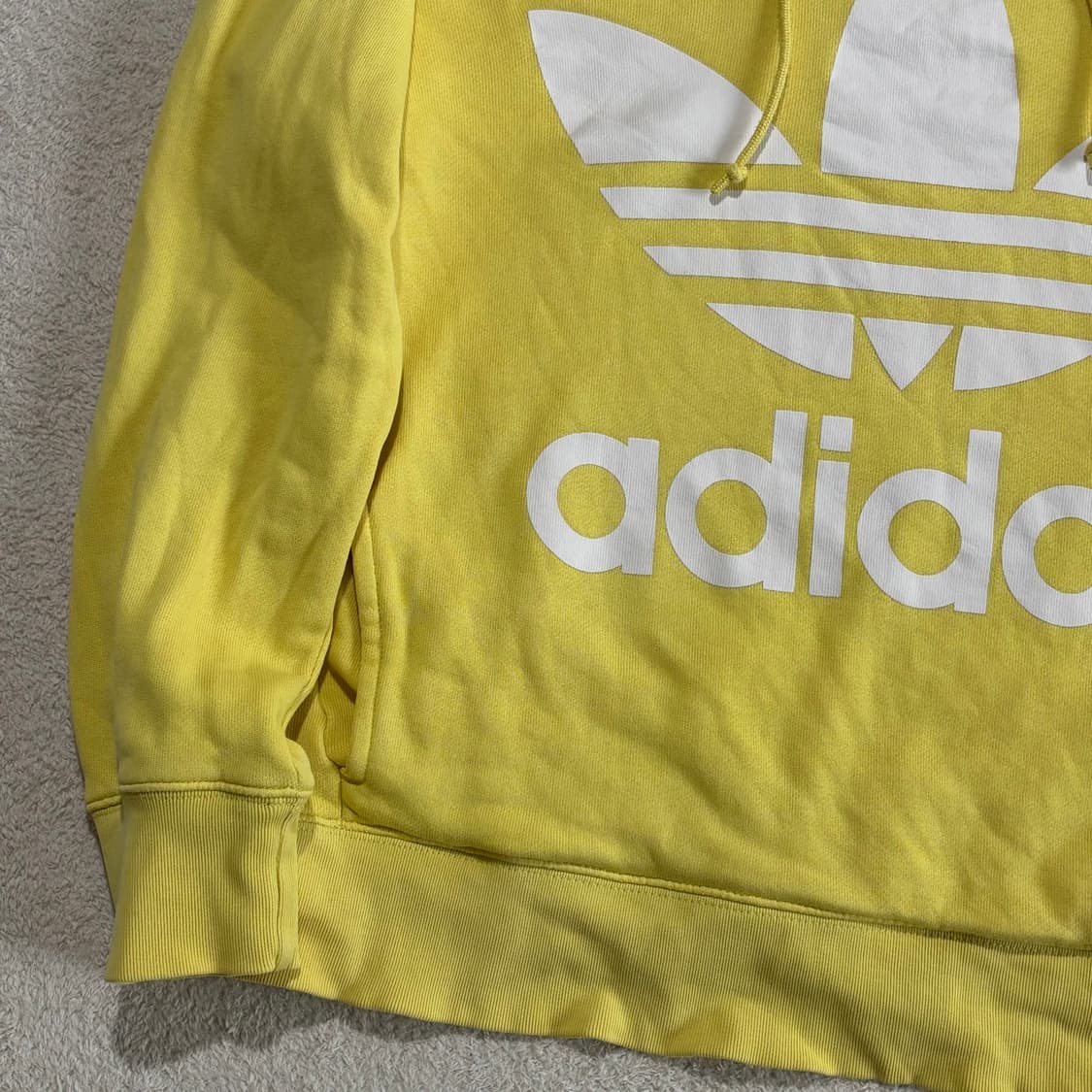 아디다스 파이어버드 옐로우 노랑 빅 로고 후드티 상품이미지2