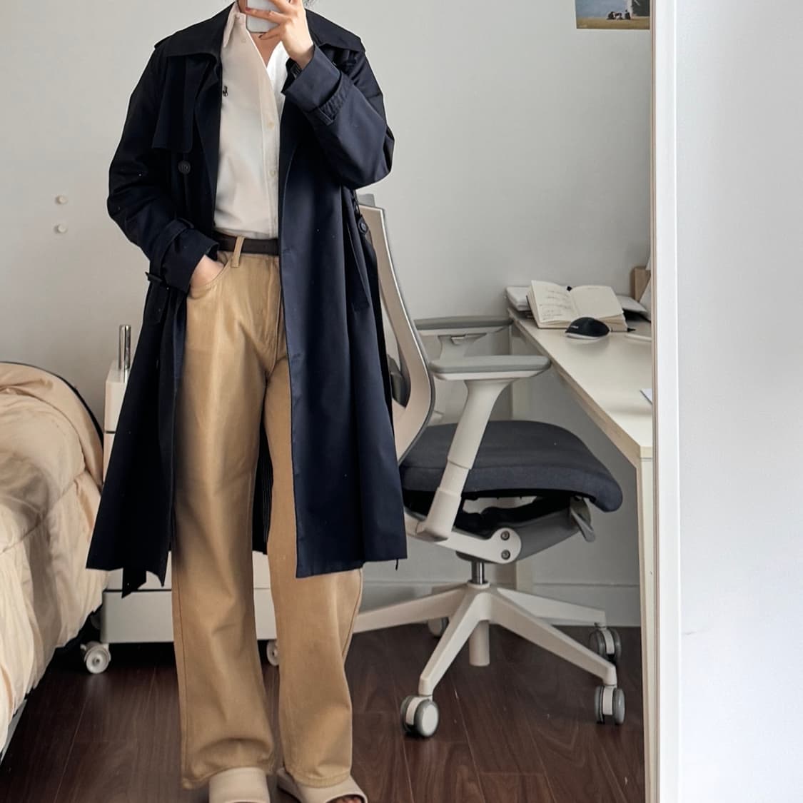 비지트인뉴욕 트렌치코트 _ 네이비 상품이미지1