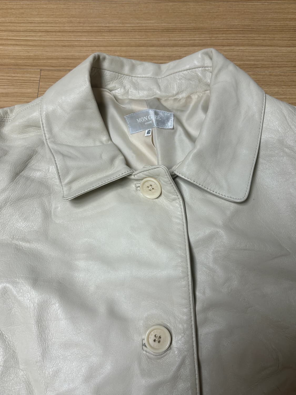 Mon gre 아이보리 램스킨 레더자켓 상품이미지7