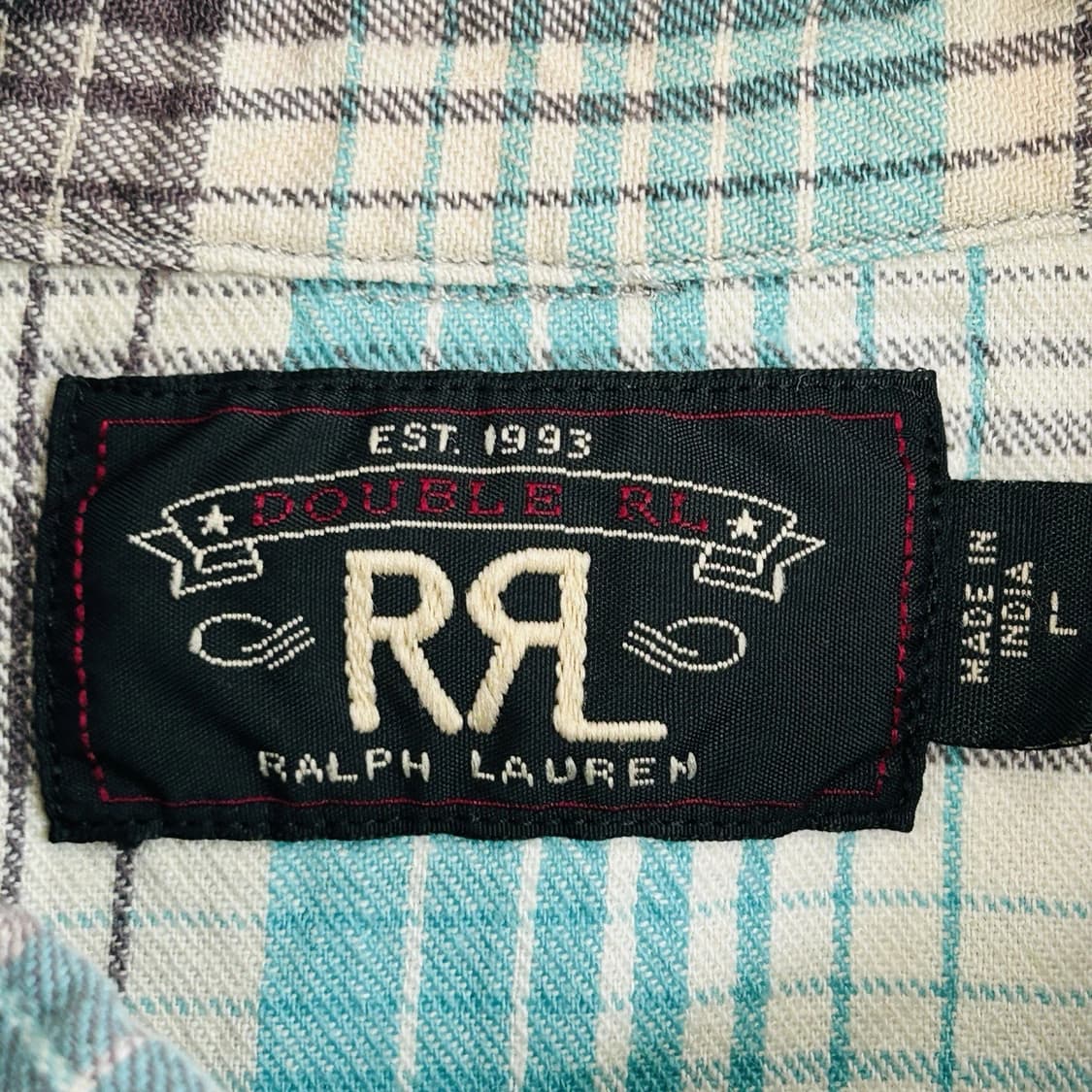 RRL 더블알엘 슬림핏 플레이드 트윌 웨스턴 셔츠 상품이미지4