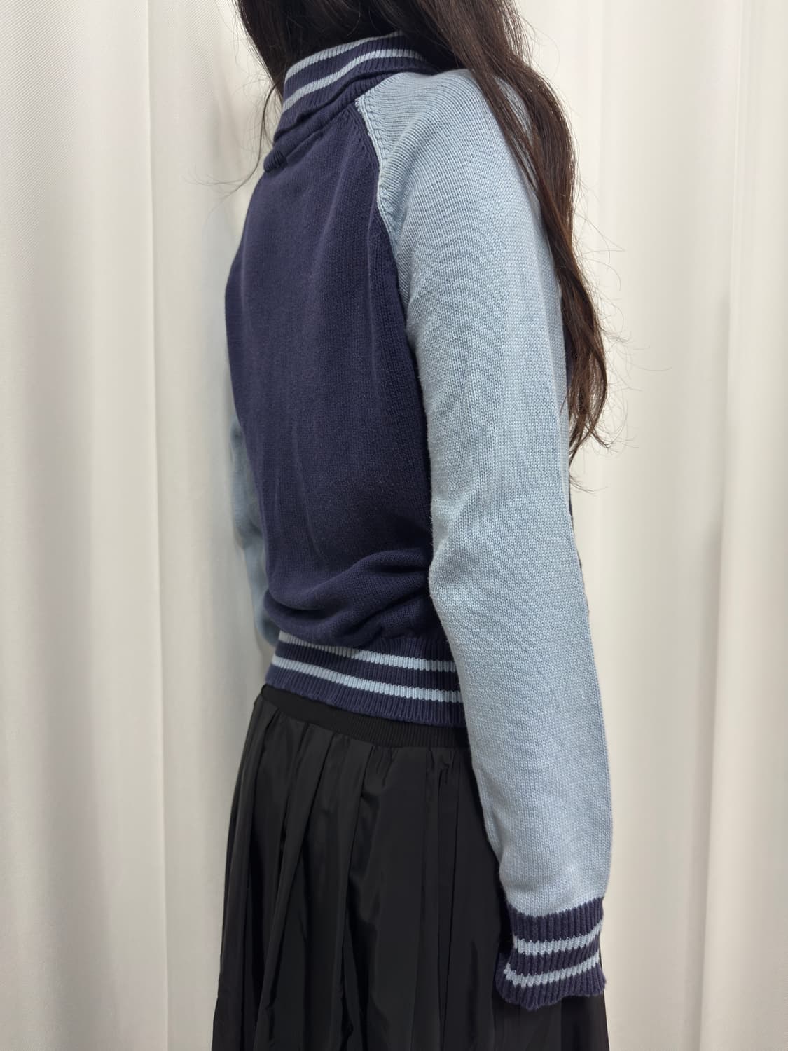 blue knit zipup 상품이미지4