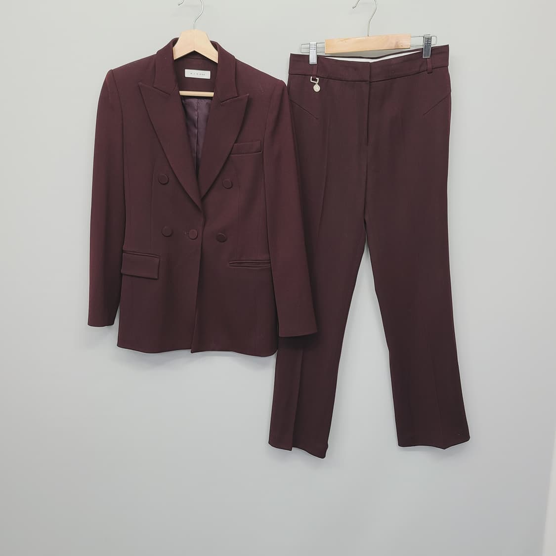 [MICHAA] 미샤 버건디 울 셋업 정장 세트 (자켓 55/팬츠 66) 상품이미지2