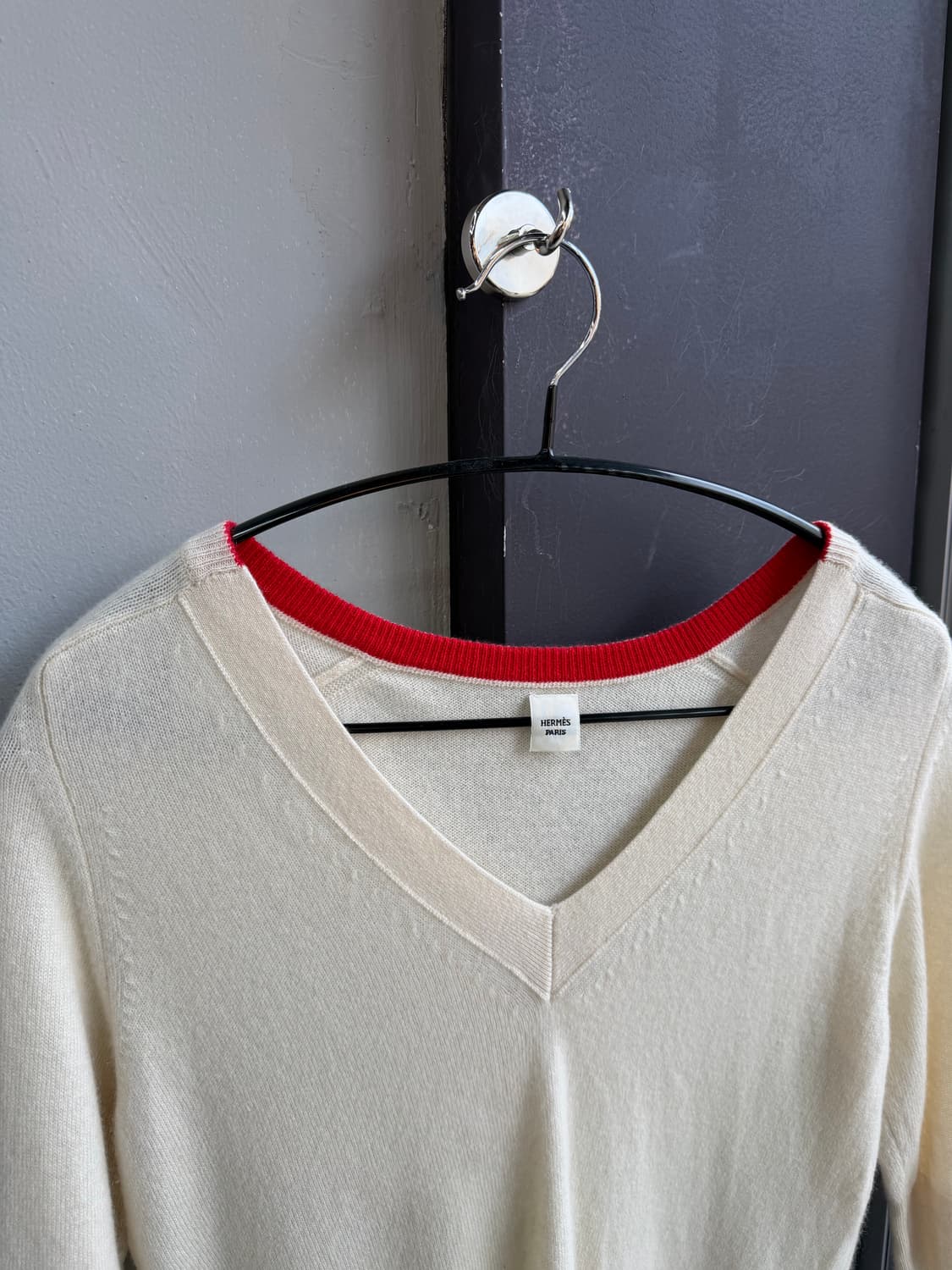 38/ 에르메스 캐시미어 100% 브이넥 니트 상품이미지3