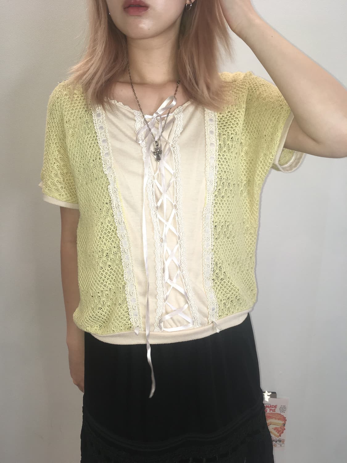 axes femme 아일렛 레이스 니트 상품이미지3