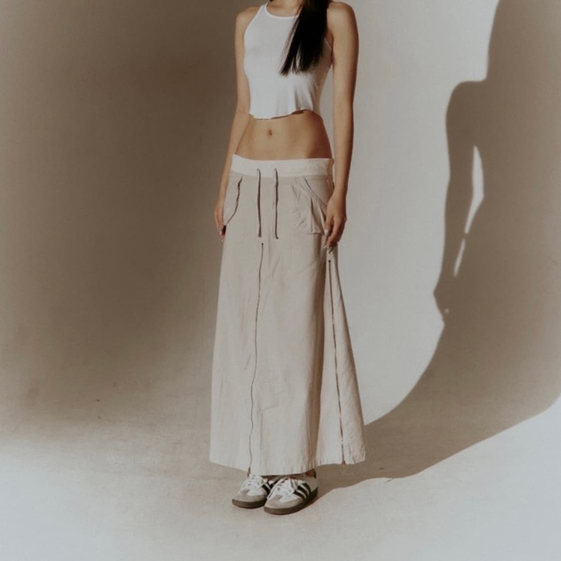 deepinblue 딥인블루 지퍼 워시드 스커트 아이보리 상품이미지6