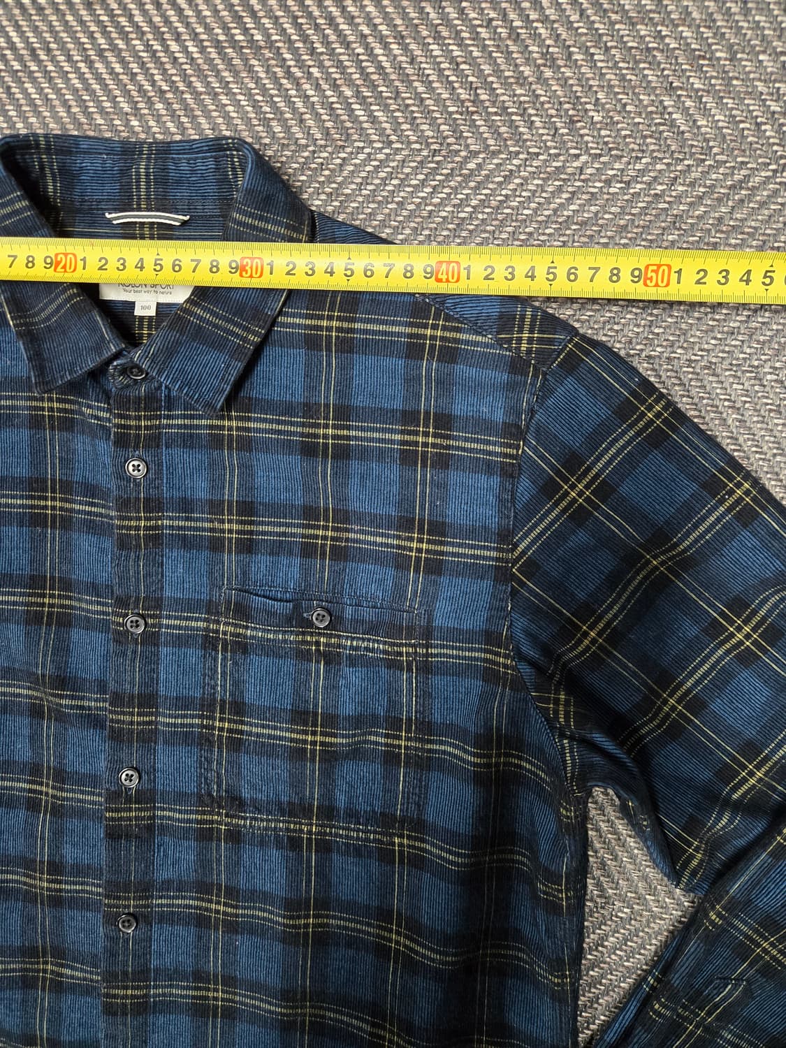 코오롱스포츠 남성 코듀로이 체크 셔츠 TLSXW21521DBU 상품이미지5