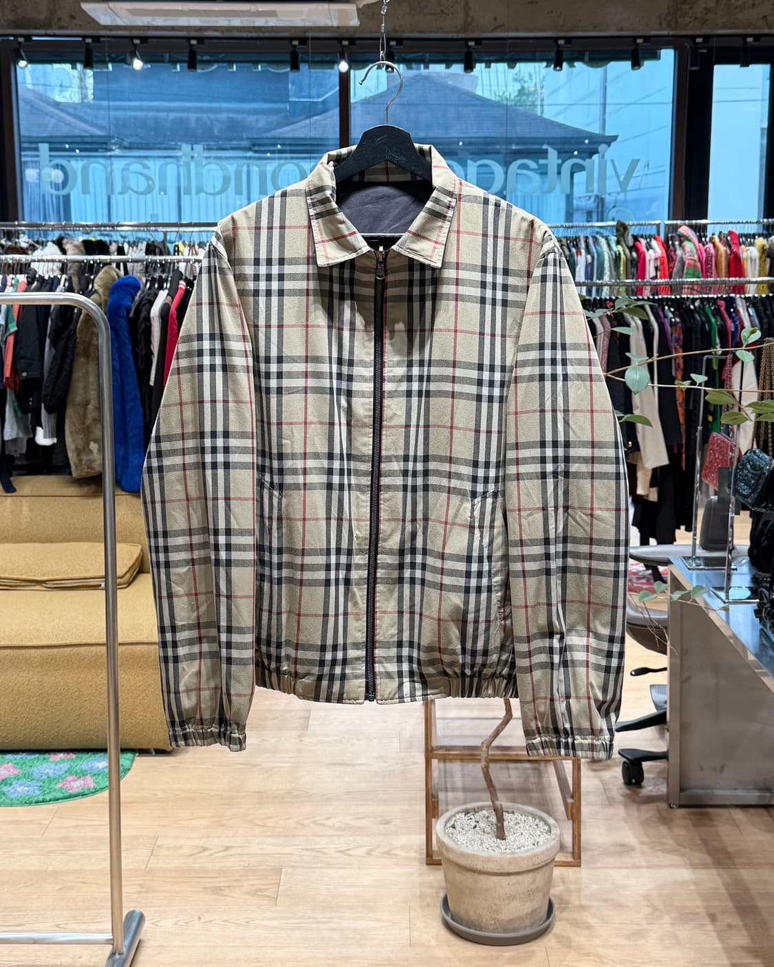 버버리 브라운 노바체크 리버시블 블루종 자켓  상품이미지1